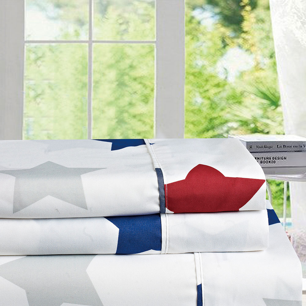 3/4pcs mewah 100% poliester Anti-kedut dan anti-noda microfiber bercetak set cadar dipasang set peralatan tempat tidur