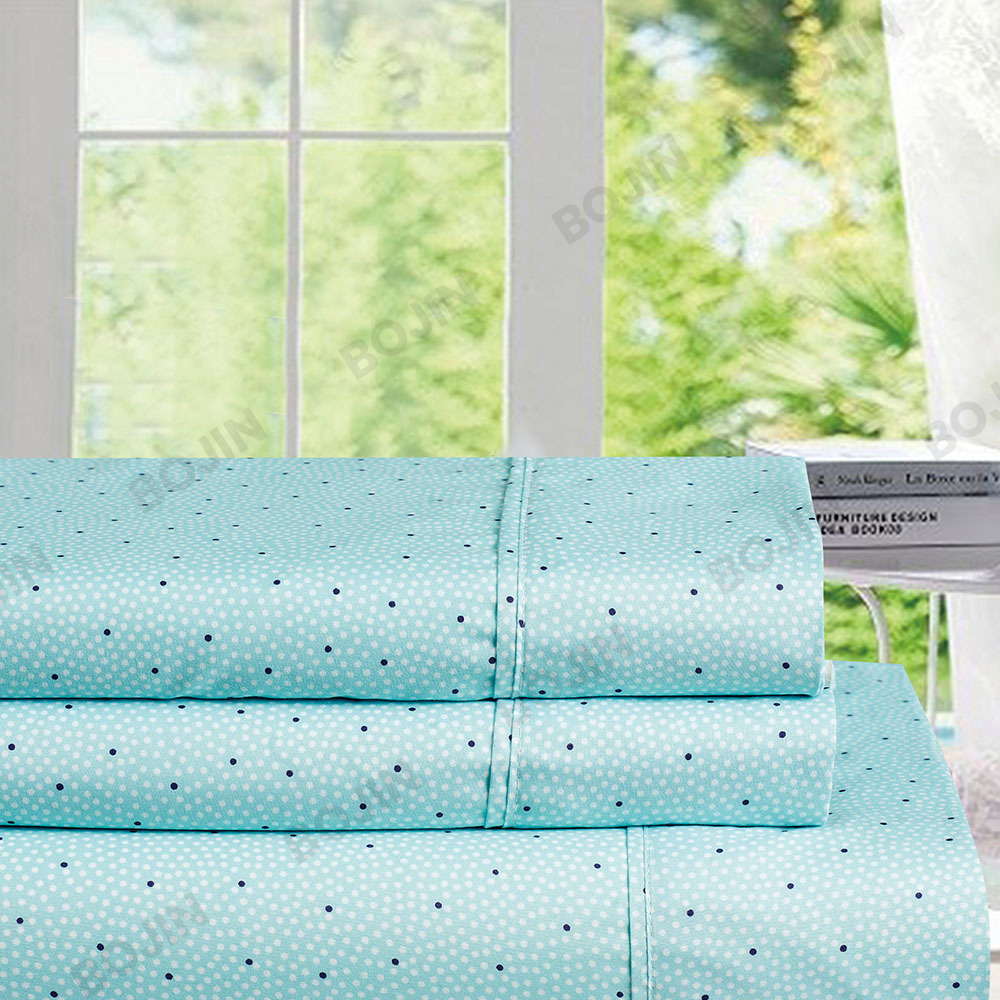 3/4pcs mewah 100% poliester Anti-kedut dan anti-noda microfiber bercetak set cadar dipasang set peralatan tempat tidur