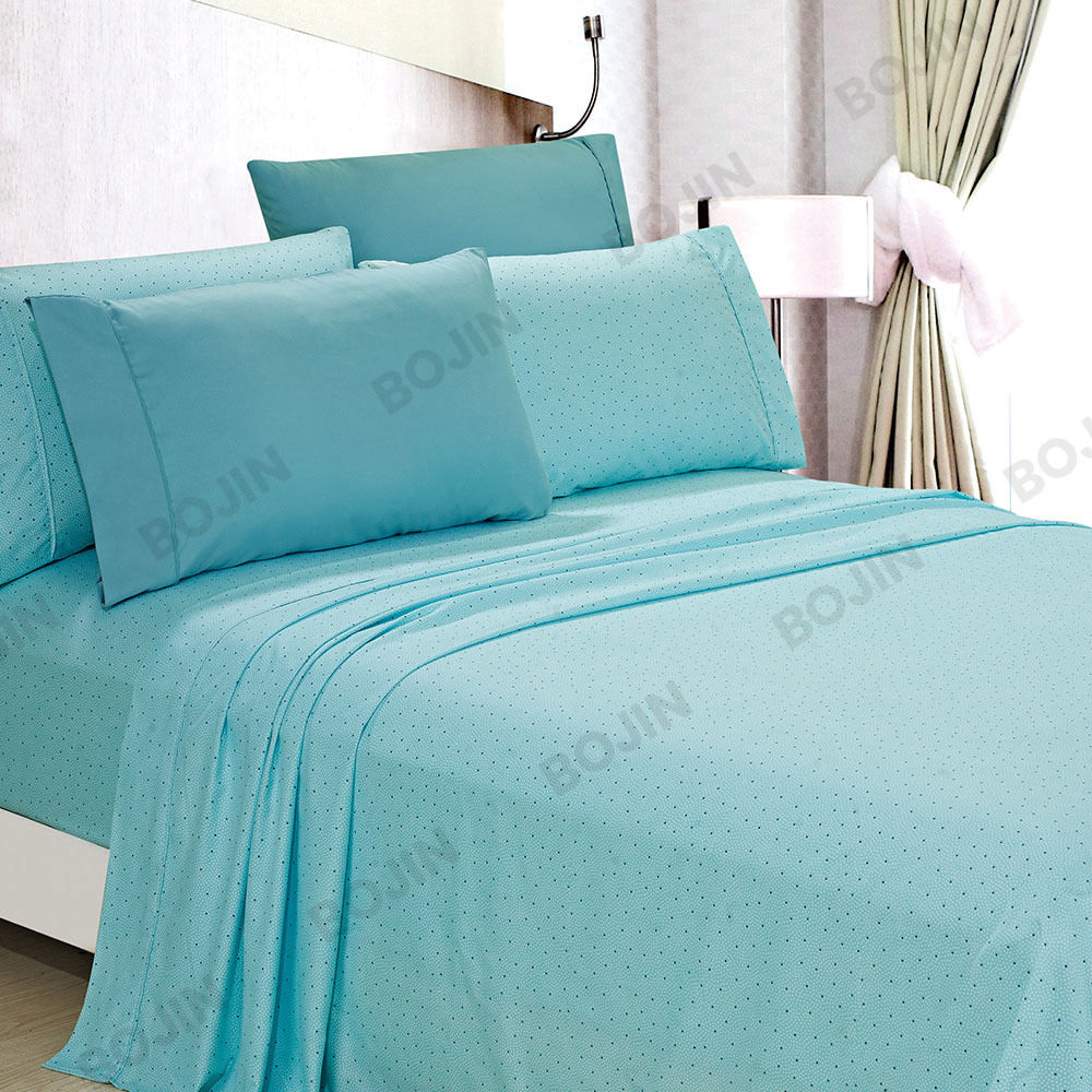 3/4pcs mewah 100% poliester Anti-kedut dan anti-noda microfiber bercetak set cadar dipasang set peralatan tempat tidur