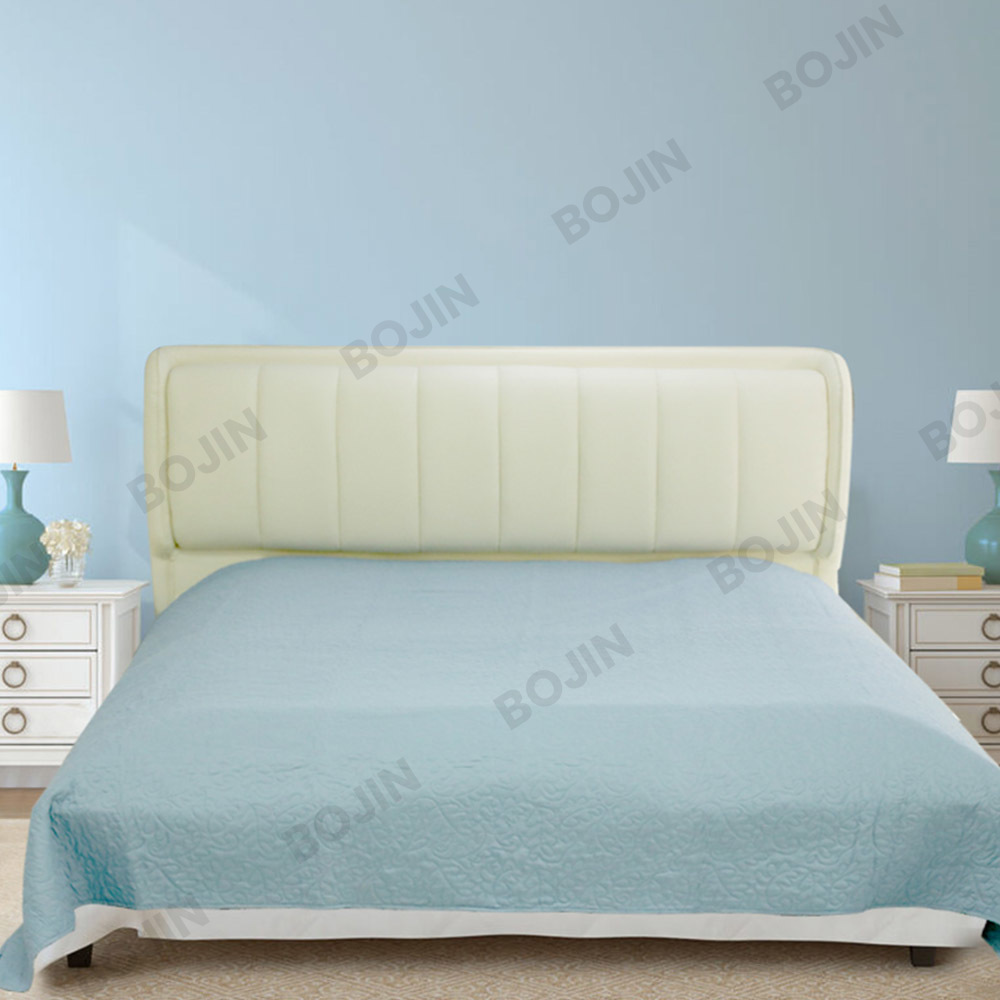Set berkuil 100% baldu poliester biru dan benang mikrofiber